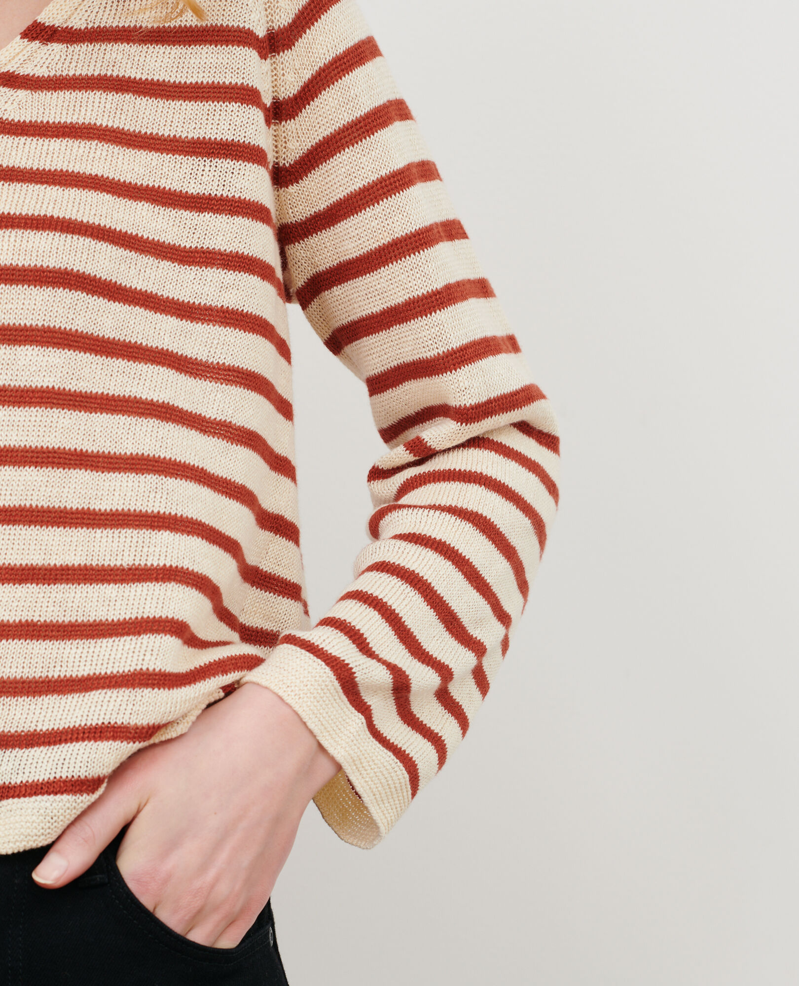 Jersey rayado de lino 116 stripe red Logron