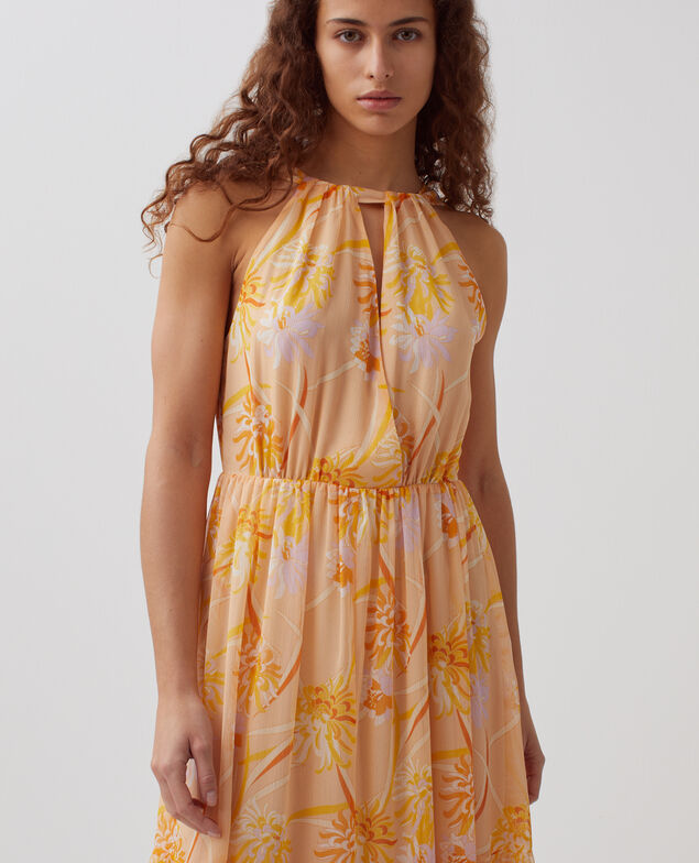 Vestido largo fluido H310 dahlia v2 beige