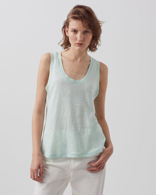 Camiseta sin mangas de lino 0500 SURF SPRAY GREEN