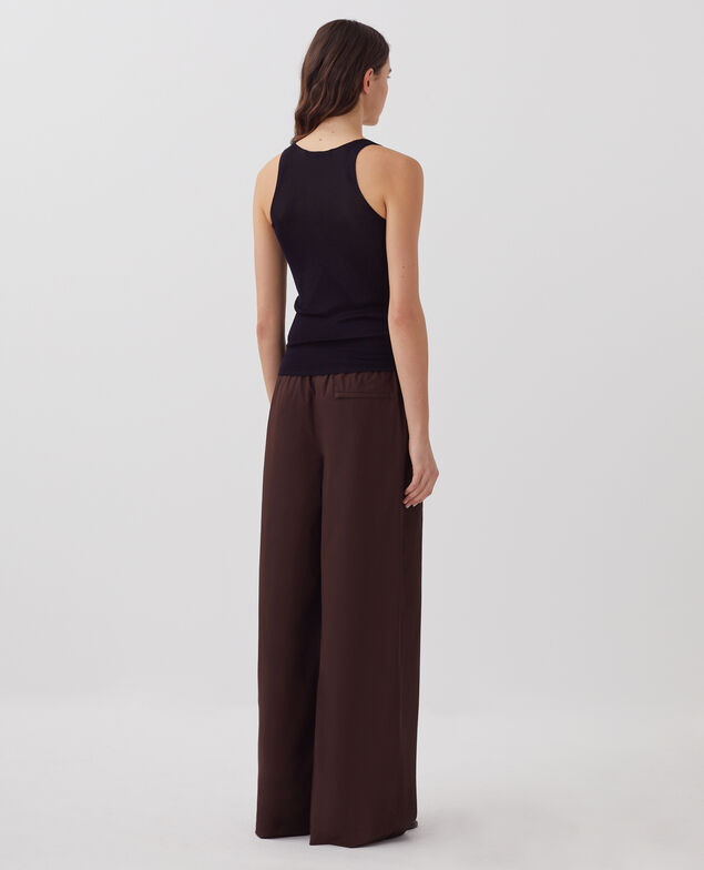 YVONNE - Pantalón amplio J790 chocolate plum