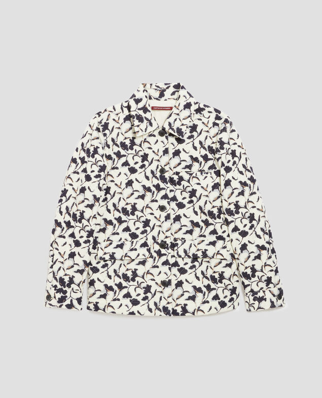 Chaqueta acolchada de algodón I017 new fl ikat ecru