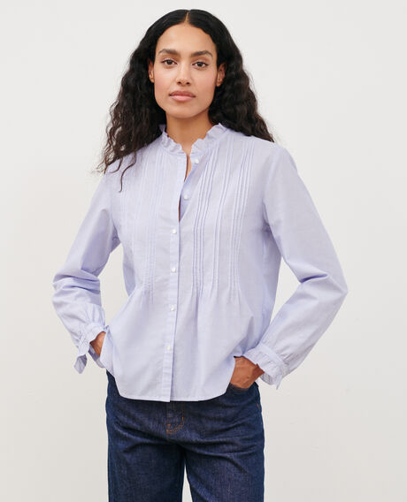 Camisa de algodón 0612 blue mini stripes 3ssh007c21