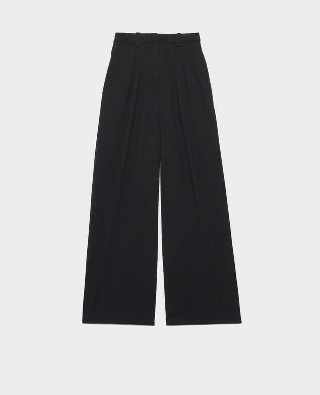 YVONNE - Pantalón ancho con pinzas Black beauty