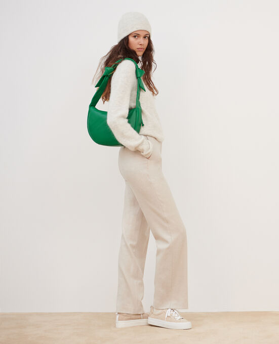 BLANDINE - Pantalón recto de franela 8838 40 CREAM