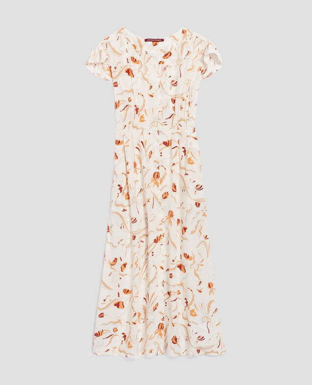 LUDIVINE - Vestido estampado fluido H302 delicate fl natural