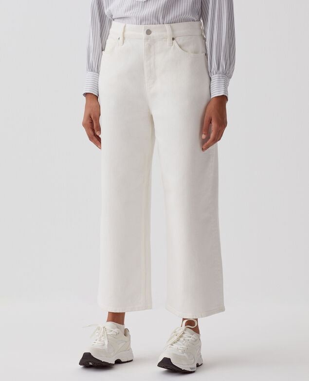 EMY - Jeans cropped wide leg H003 white