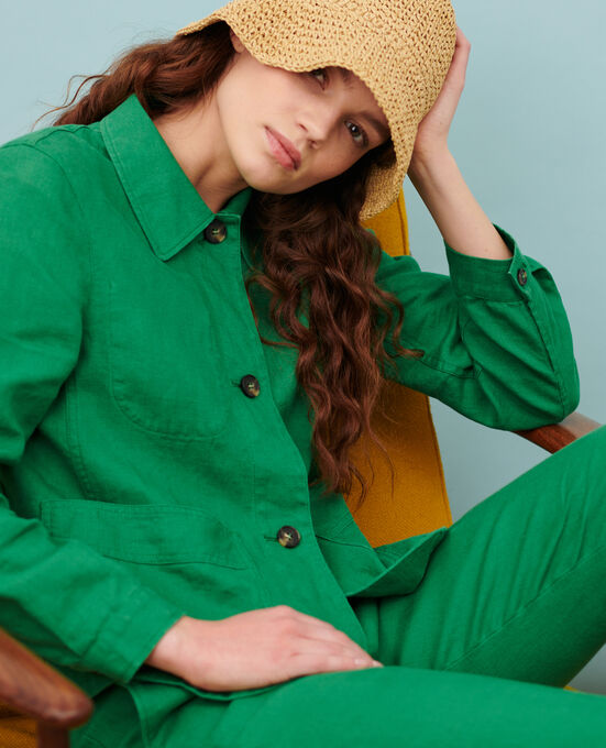 Chaqueta de lino 0542 PINE GREEN