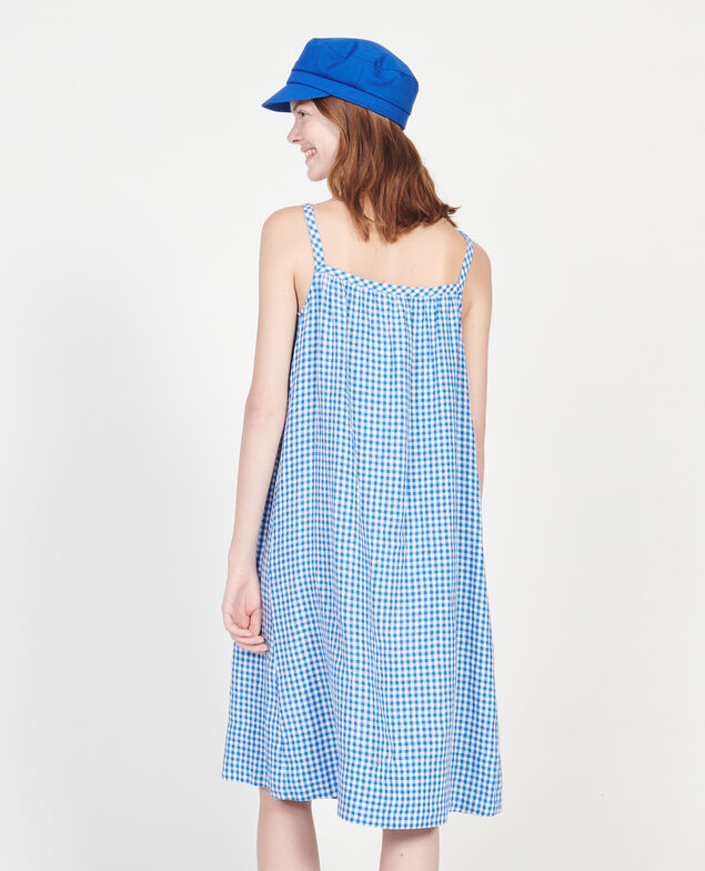 Vestido de algodón Vichy princess blue gardenia