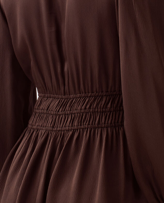 Vestido corto fluido I390 coffee bean