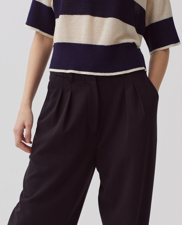 YVONNE - Pantalón amplio y fluido 8853 09 black