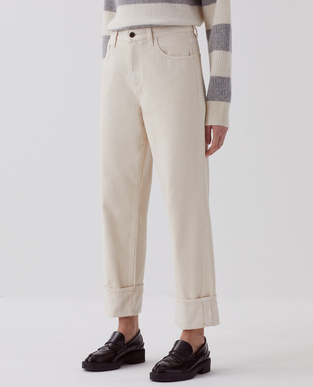 Jeans regular con vuelta ancha U300 natural