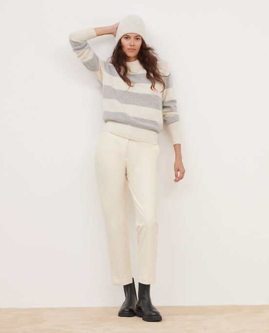 MARGUERITE - Pantalón cigarette 4142 ECRU