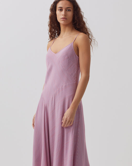 Vestido con tirantes finos 0721 LILAC STRIPE