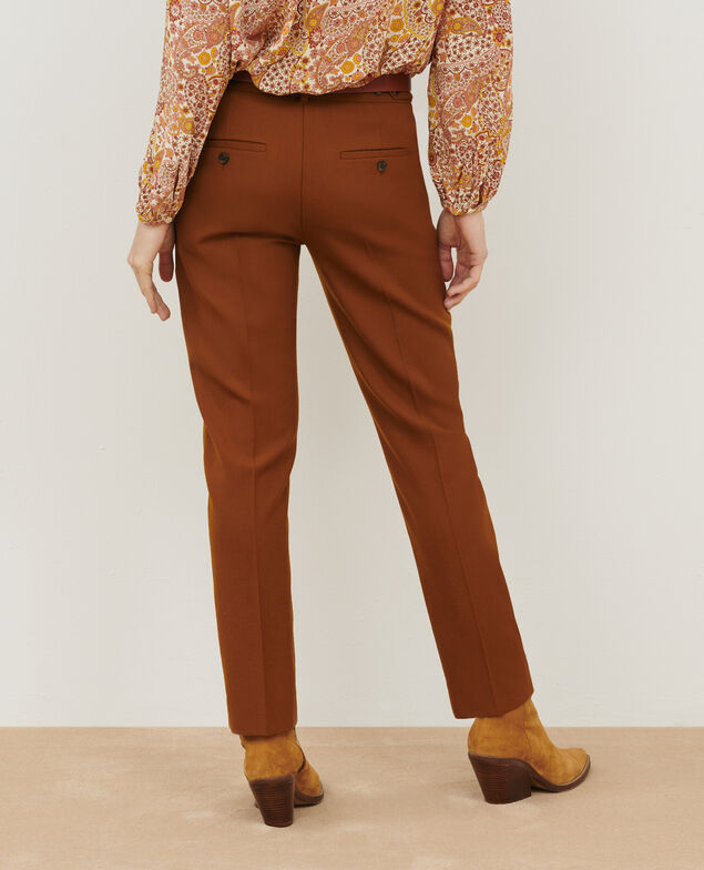 MARGUERITE - Pantalón cigarette de lana A490 mustard