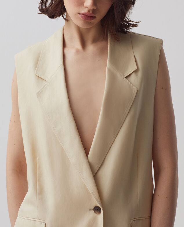 Chaqueta de traje sin mangas H311 oyester gray