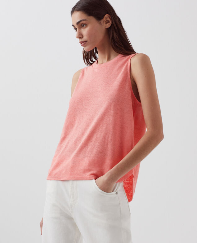 MARCELLE - Camiseta de lino sin mangas H101 silver pink
