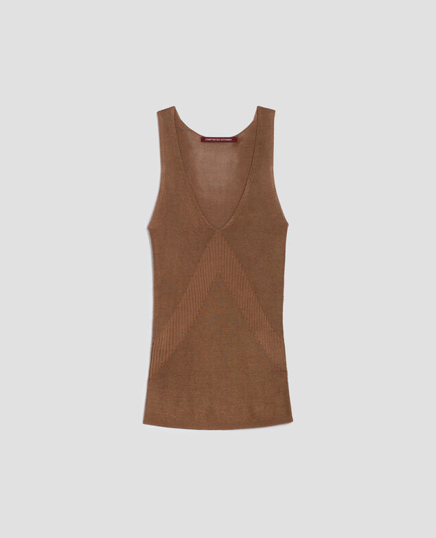 Camiseta de tirantes larga de canalé H330 tiger's eye