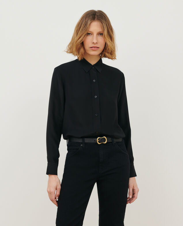 SIBYLLE - Camisa de seda Black beauty Loriges