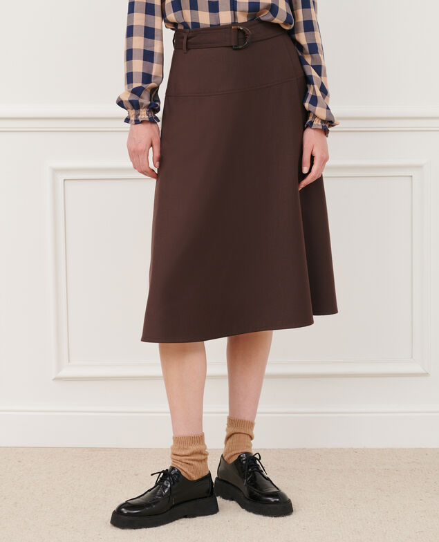 Falda cruzada de lana 8809 38 darkbrown