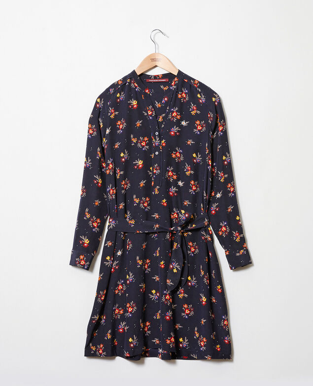 Vestido camisero con cinturón Bouquet deep well