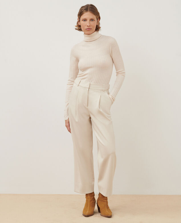 PEGGY - Pantalón carrot de lana mezclada