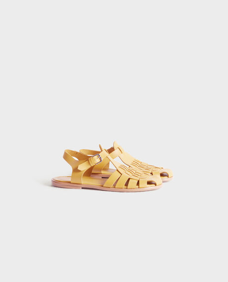 Sandalias trenzadas de piel 0460 ochre yellow 3ss062