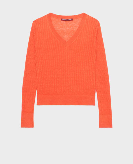 Jersey con textura de lino 0250 tiger lily orange 3sju191l01