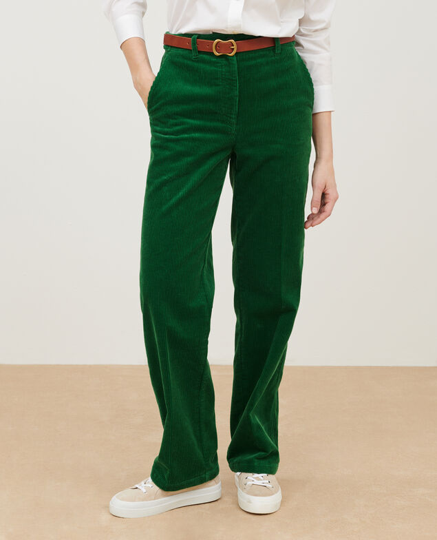 BLANDINE - Pantalón recto de pana A554 green 2wpa037c01