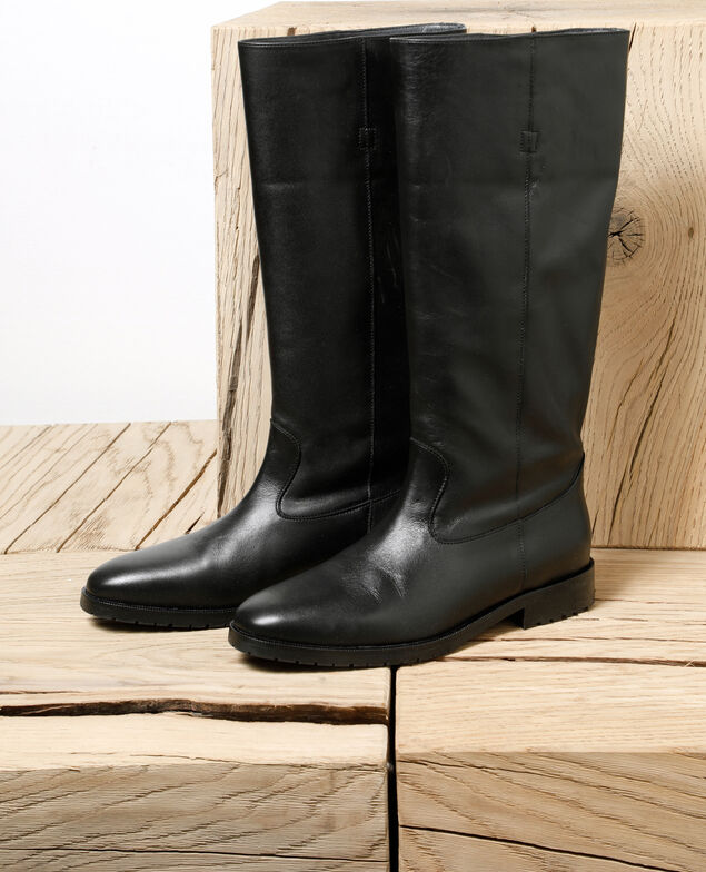 Botas de piel lisa Negro