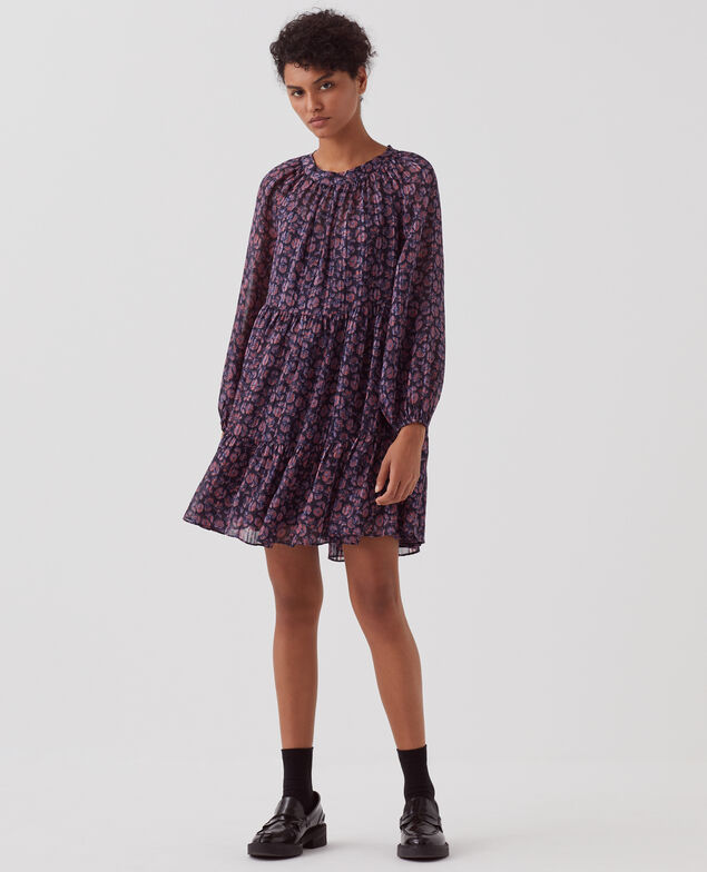 Vestido corto fluido I691 indienne navy