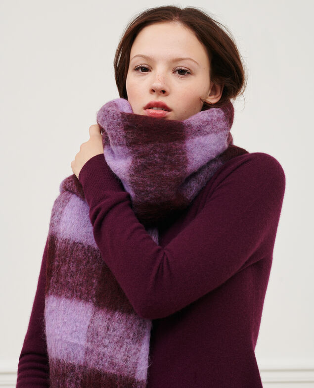 Maxi bufanda a cuadros Pastel lilac