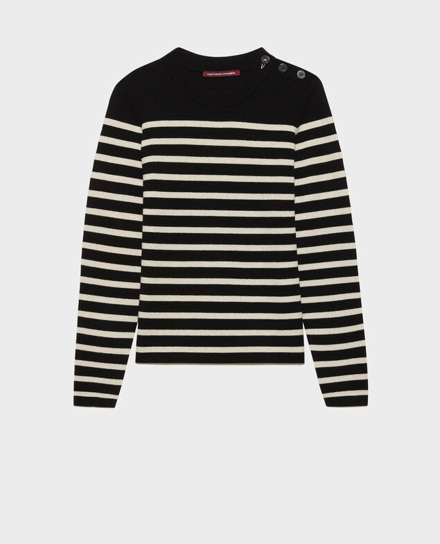 MADDY - Jersey marinero de lana merina 8824 09 black