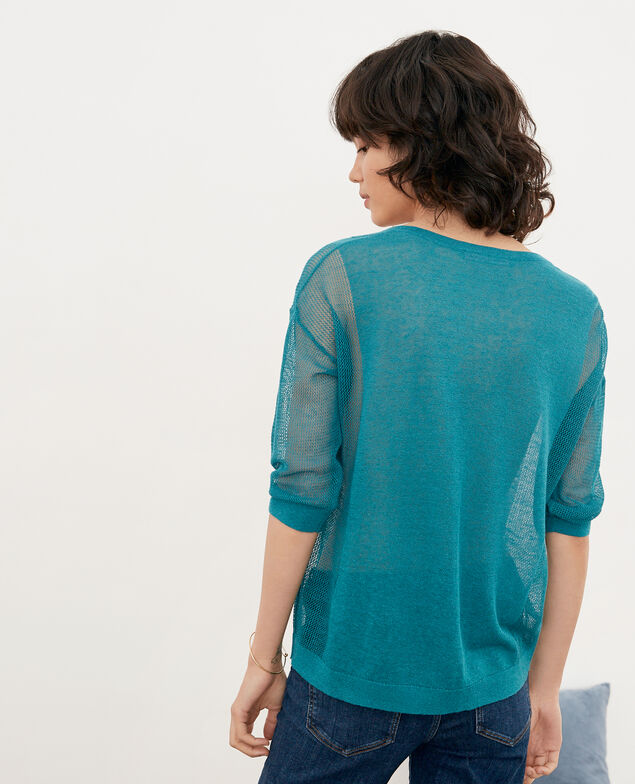 Jersey con detalles calados Pacific green