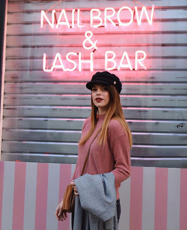 Jersey de cachemir con cuello subido  Old rose