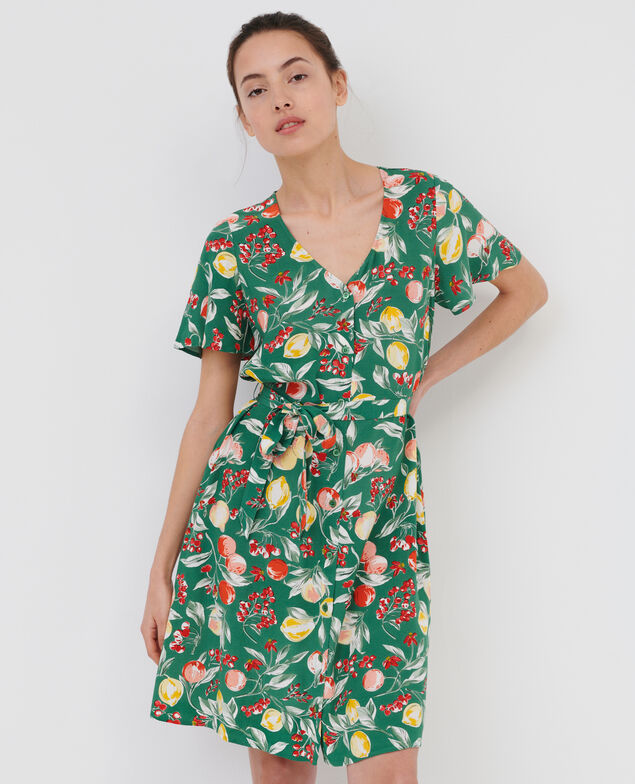 LAËTITIA - Vestido corto fluido 103 print green