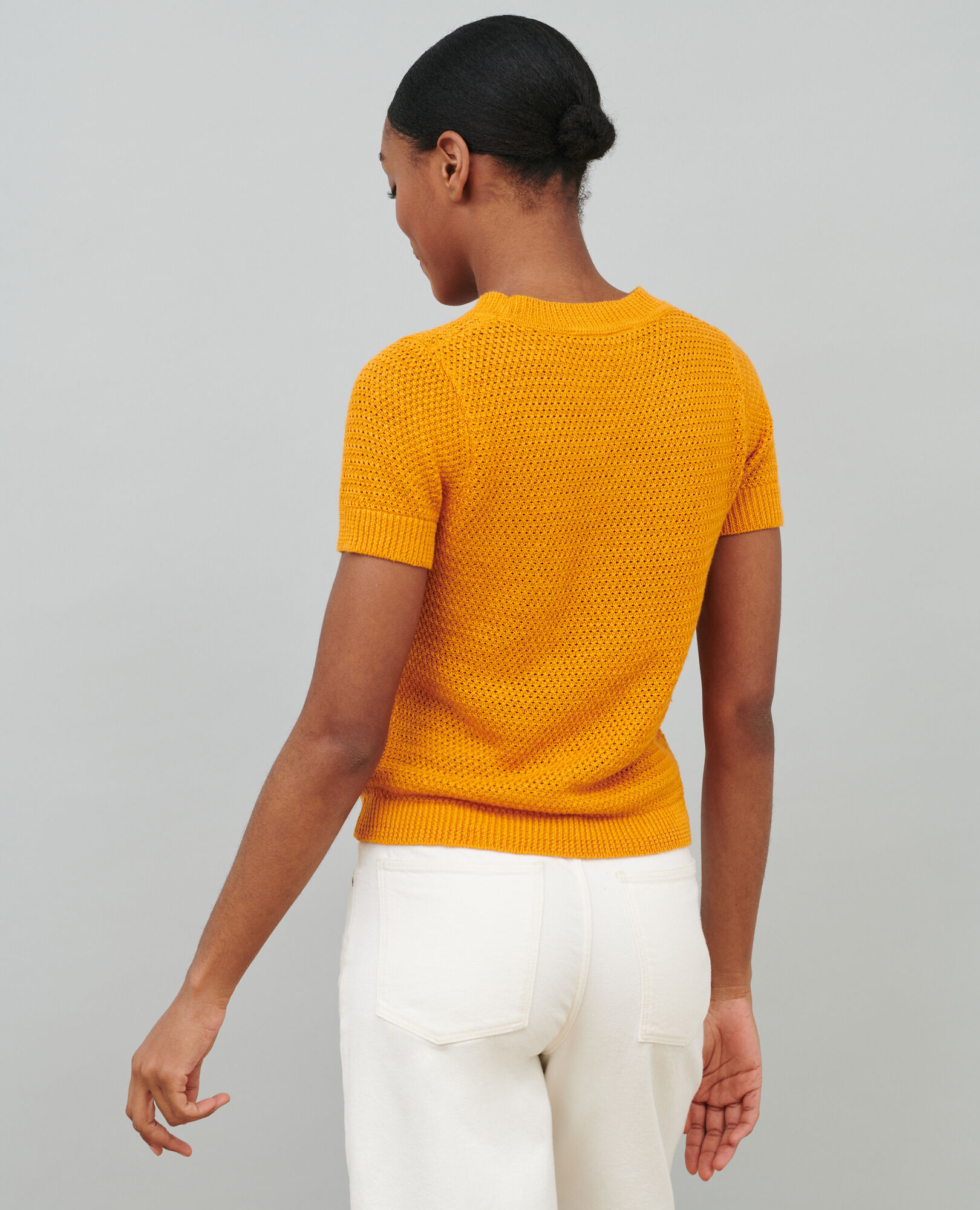 Jersey de lino con manga corta 23 orange 2sju430f04