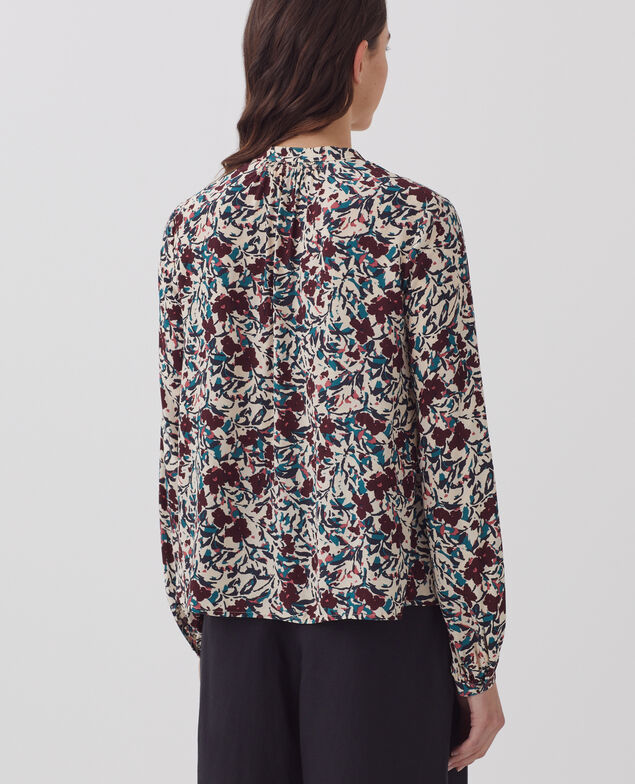 Camisa de manga larga fluida J751 leaf burgundy