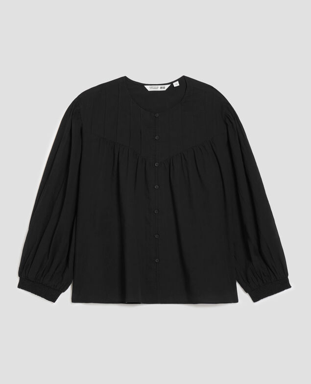 Blusa de gasa de algodón H091 black beauty