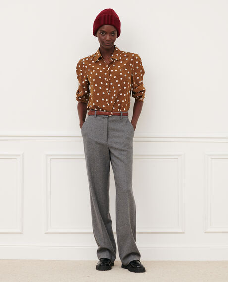 BLANDINE - Pantalón recto de franela 8901 04 gray 2wpa037w17