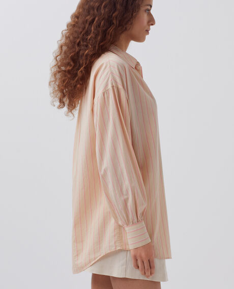 Camisa túnica de algodón 0470 apricot stripe 3ssh283c21