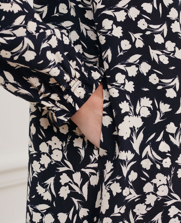 AGLAE - Vestido fluido estampado 8841 69 navy