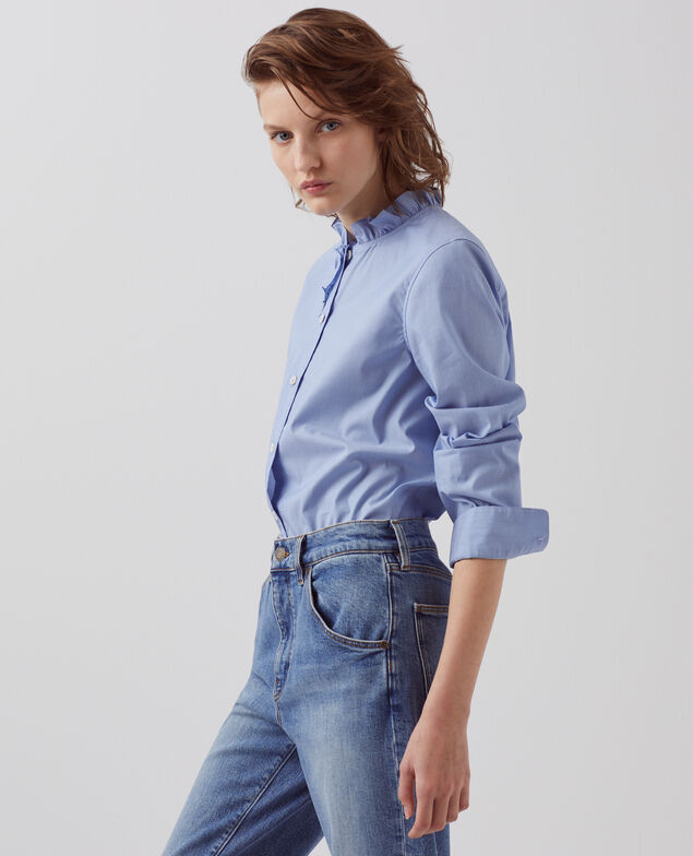Camisa de algodón A613 blue stripe