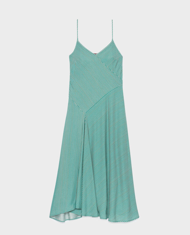 Vestido con tirantes finos 0531 green stripe