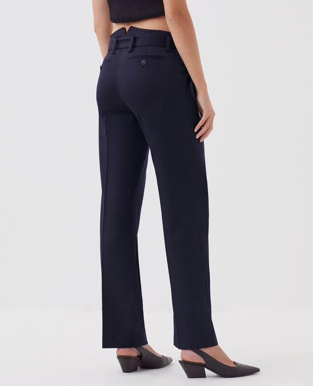 COLETTE - Pantalón recto ajustado de lana H695 night sky
