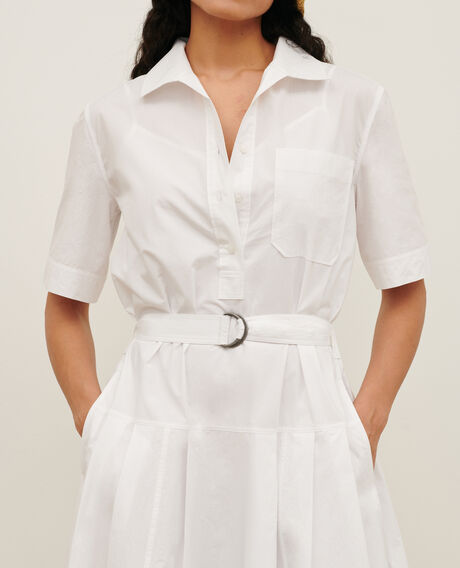 Vestido midi de algodón 0007 white 3sdr041c12