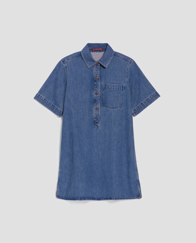 Vestido camisero corto en denim J621 light blue