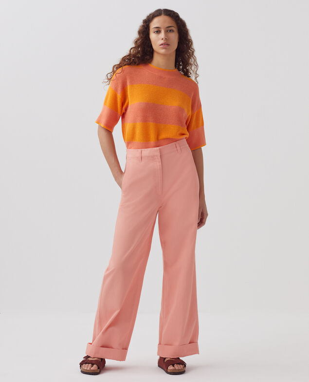 BLANDINE - Pantalón recto H100 coral almond