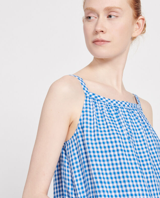 Vestido de algodón Vichy princess blue gardenia