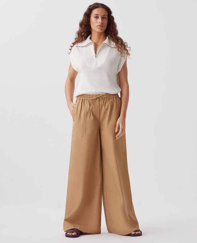 YVONNE - Pantalón amplio J330 cartouche beige