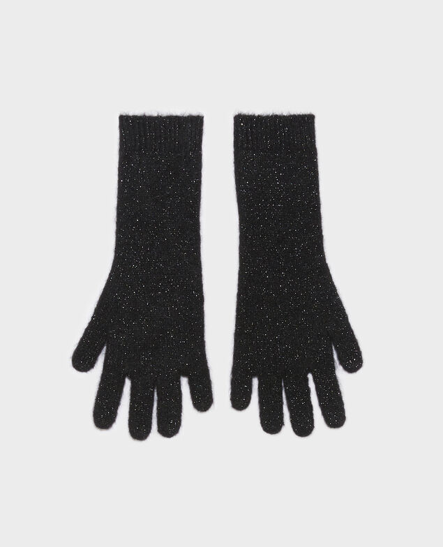 Guantes de alpaca mezclada A092 black knit